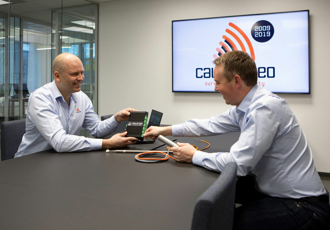 Atle Gerhardsen og Lars Krangnes etablerte Cautus Geo i 2009. I sommer har de sammen jobbet fram ISO-sertifiseringen.