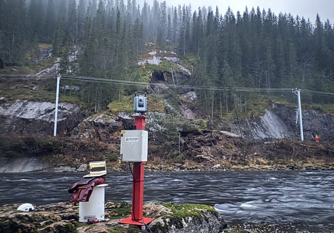 Cautus Geo har raskt etablert automatisk og kontinuerlig overvåking av rasstedet på den nå stengte Meråkerbanen.